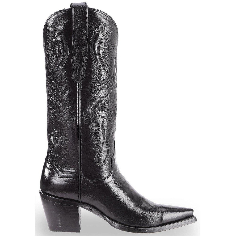 Dan Post Women's Maria Polished Western Boots - Snip Toe Leather Black Size 6.5M
